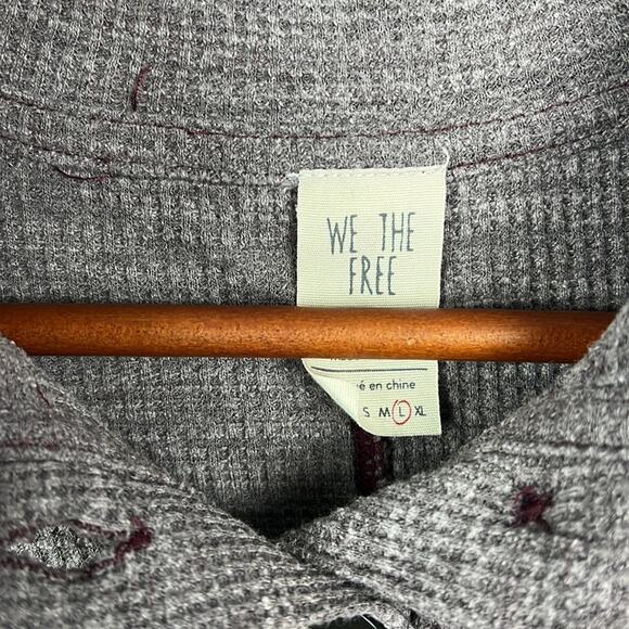 Free people We The Free thermal waffle knit button mock neck pullover - Picture 4 of 10